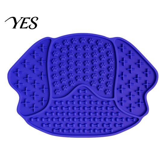 Anti-choke Pet Feeding Mat Slow Food with Strong Suction Cup, Puppy Head Design Grade Silicone Mat, Dog Eating Bowl Accessory for Prevent Choking