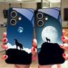 The Moon and the Wolf For Apple iPhone 16E 16 E 11 13 15 P Ro 14 Pro Max 12 Mini 7 8 Plus XR XS Black Tempered Glass Phone Case
