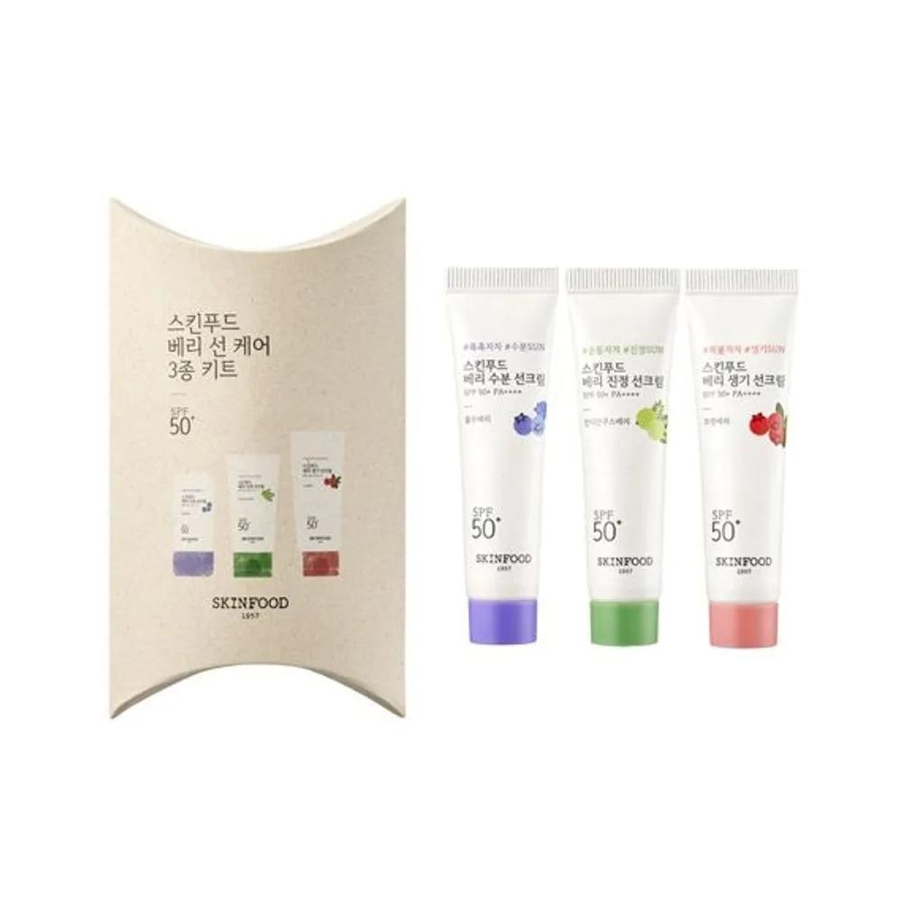 Skinfood Berry Sun Cream 3-Piece Kit (Moisture/Soothing/Revitalizing 3 Types, Total 45ml)
