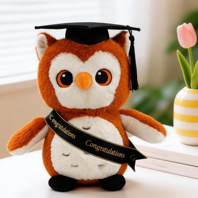 23Cm Jurk Lint Cartoon Uil Pluche Speelgoed Gevuld Afstuderen Bachelor Doctor Dier Maskotte Souvenir Pluche Klasgenoot Cadeau 23cm