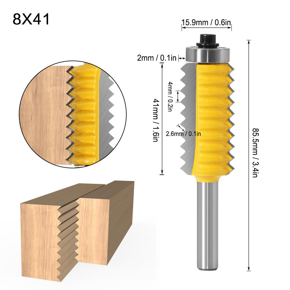 8 Shank Woodworking Cutter Rail Stile Router Bit Line Wave Type Wood Milling Knife(Multi Tooth