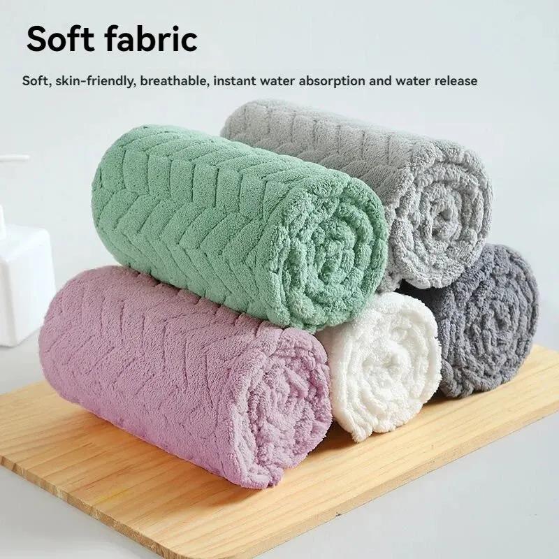 Wheat Ears Dry Hair Cap Coral Velvet Cute Bear Buckle Soft And Comfortable Simple Water-Absorbent Quick-Dry Shower Cap