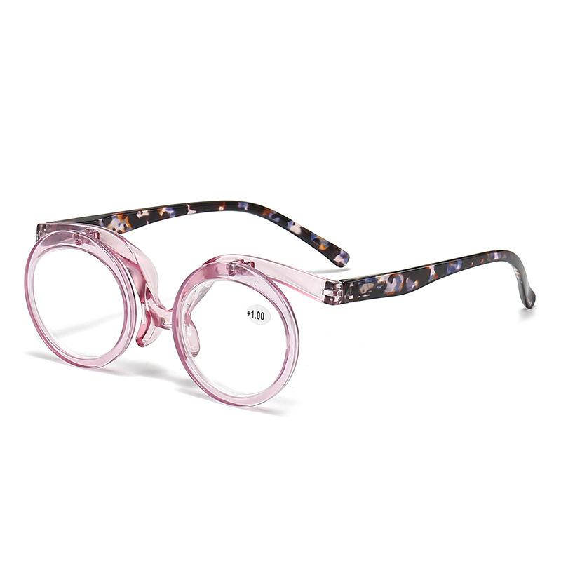 Praktické jednodílné sklopné kosmetické zrcátko pro seniory, nový vícebarevný rám, sklopné nahoru a dolů kosmetické brýle