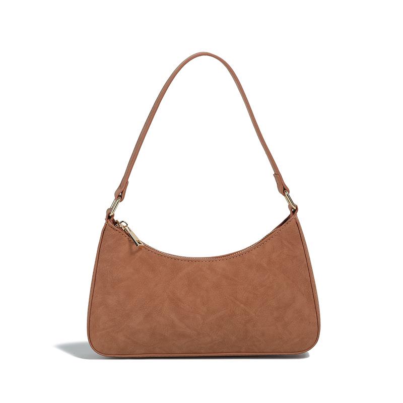 

Niche 2025 Retro Women s Versatile Solid Color Underarm Chain Bag світло-коричневого кольору