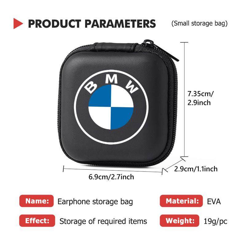 MUSE5 Car Portable EVA Bluetooth Earphone Cable Case Storage Bag For BMW 1 3 5 7 Series M F01 F20 F10 F13 E52 E53 E60 E93