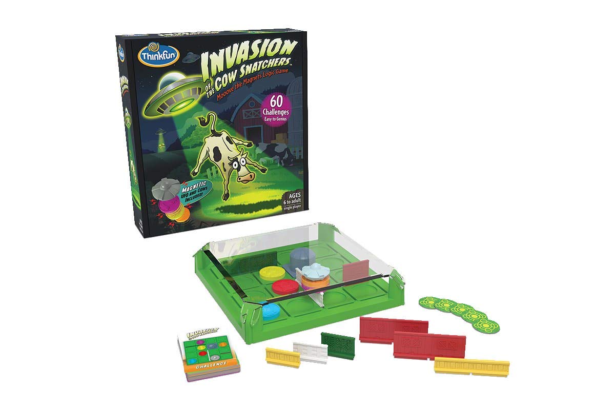 

Think Fun Invasion of the Cow Snatchers STEM Игрушки и логические игры для мальчиков и девочек от 6 лет Магнитный лабиринт Логическая головоломка Multi - (1021)