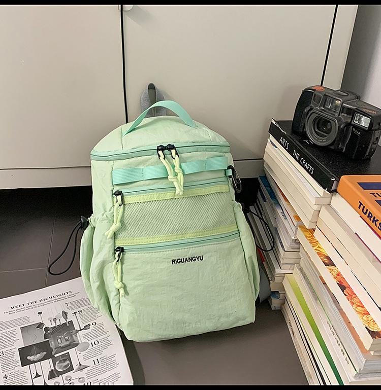 Schoolbag New Ins Lightweight Outdoor Sports Mountaineering Backpack Fashion Contrast Color Lightweight Leisure Travel Commuter Backpack
