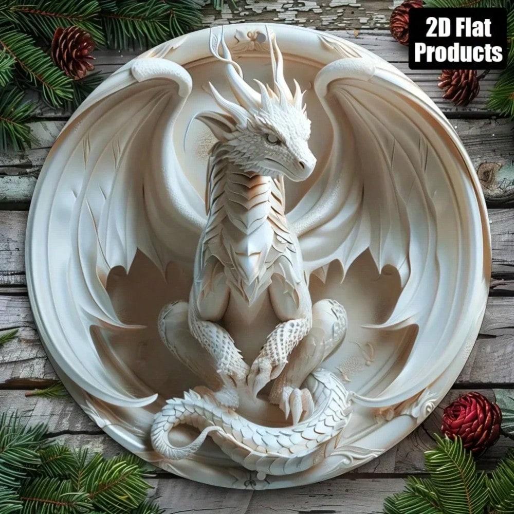 

1 шт. 2D Плоское Металлическое Настенное Искусство с Драконом Мистический Декор для Гадания Для Офиса Дома Кафе Подарок 20x20cm разноцветный