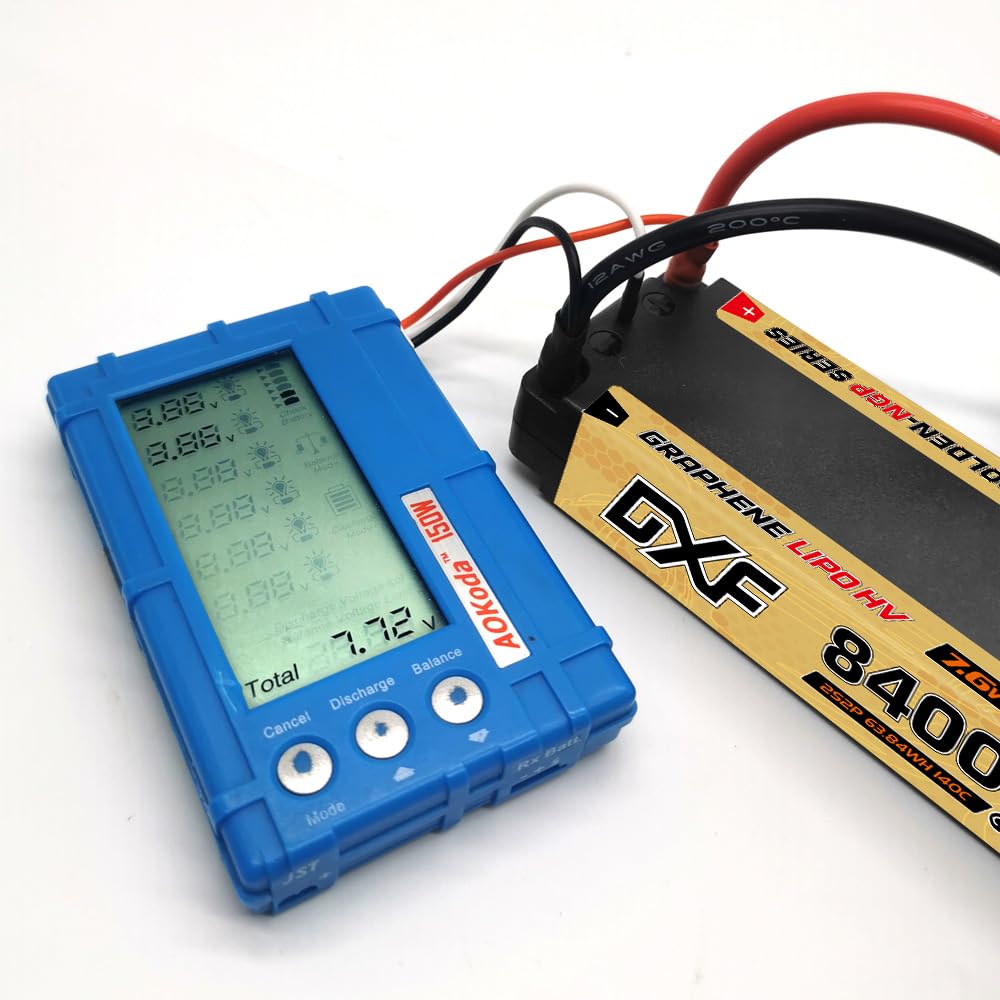 Unleash the power of DXF DXF 2-Piece 2S 7.6V 8400mAh 140C 5mm LCG Hard Cable LiPo Battery for RC Cars. Includes 5mm bullets. High-performance lithium