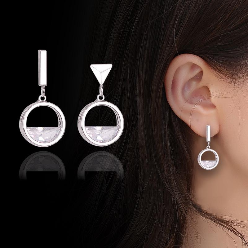 Suijue 925 Silver Needle Geometric Earrings: Trendy Korean Fashion Stud & Dangle Accessories for Women