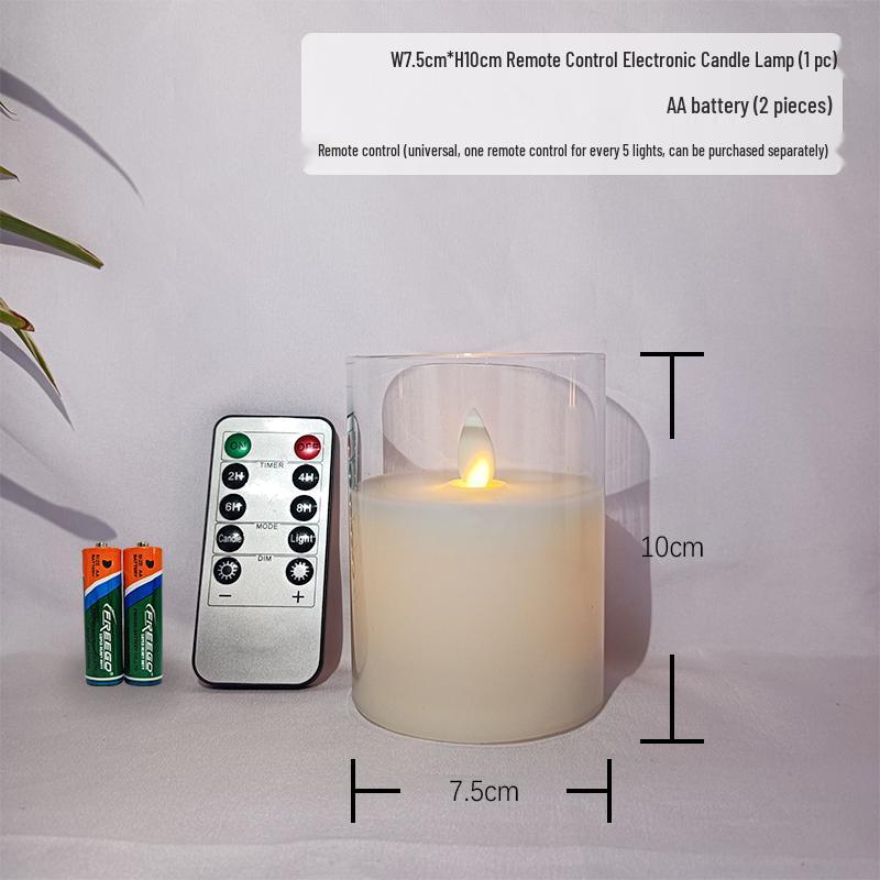 Remote-Controlled LED Glass Candle Lamp with Flickering Flame - Ideal for Romantic Home Decor and Weddings