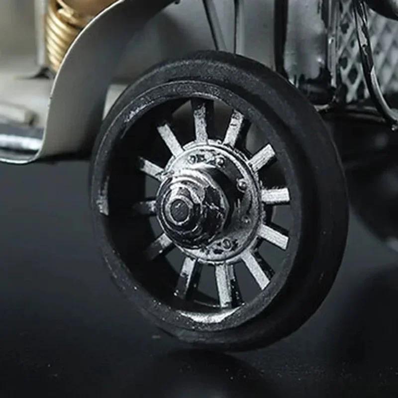 Retro Nostalgic Tin Antique Car Model Art Creative Home Decoration Accessories Desktop Ornaments Childrens Toys Gifts