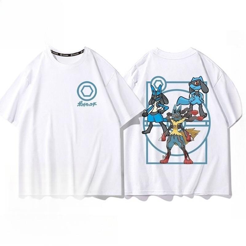 Pokémon Pikachu Gengar Charmander White Tshirt Mens 2026 Summer Fashion Oversize Street Casual Y2K Tops Streetwear Clothing