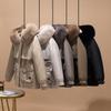 Pie overcome women's new winter down cotton clothes waist removable liner large fur collar thickened winter coat
