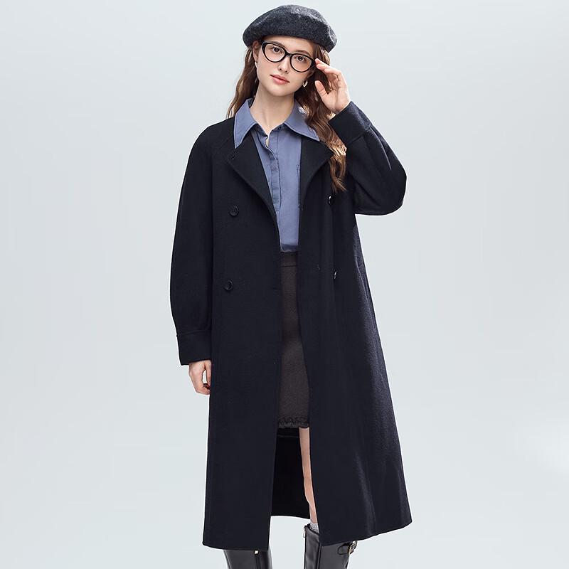 Betu Women's Elegant Pure Wool Coat with Belt