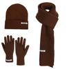 Solid Color Hat Scarf Gloves Set Warm Winter Beanie Hat Neck Warmer Thermal Knit Cap  Hiking