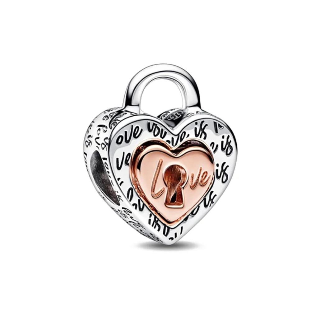 925 Silver Locks Keys Treasure Box Pendant Charm Bracelet Valentine Gift Jewelry Fashion New