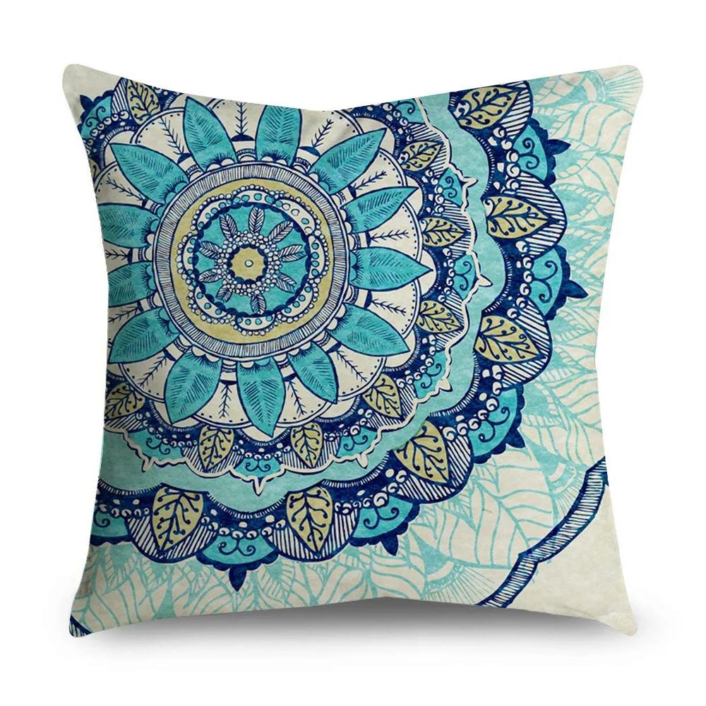 Dekorativer Mandala Kissenbezug 45 * 45cm Polyester Kissenbezug Heimdekoration Überwurf Böhmen Stuhl Sofa Kissenbezug