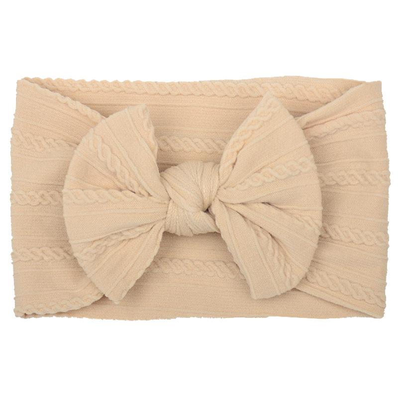 Solid Color Bow Baby Headbands, Soft Elastic Nylon Wide Hairbands for Infants