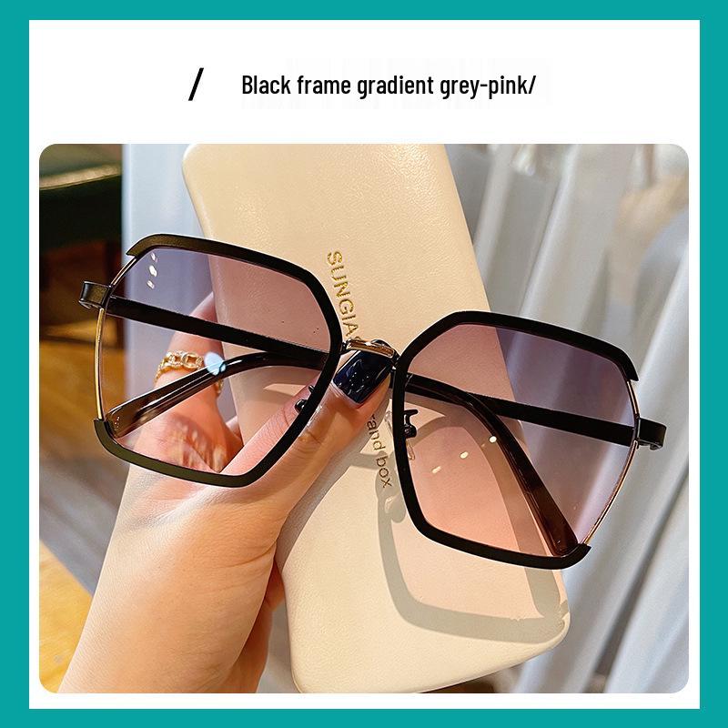 New Luxury Women's High-End Fashion Sunglasses - Big Face Slimming, Anti-UV Protection
