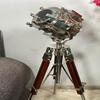 Decorative Nautical Nickel Finish Silver Searchlight Brown Tripod Home Decor Spotlight