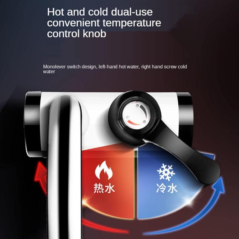 220V electric water heater faucet with LED digital display and 360 degree rotation