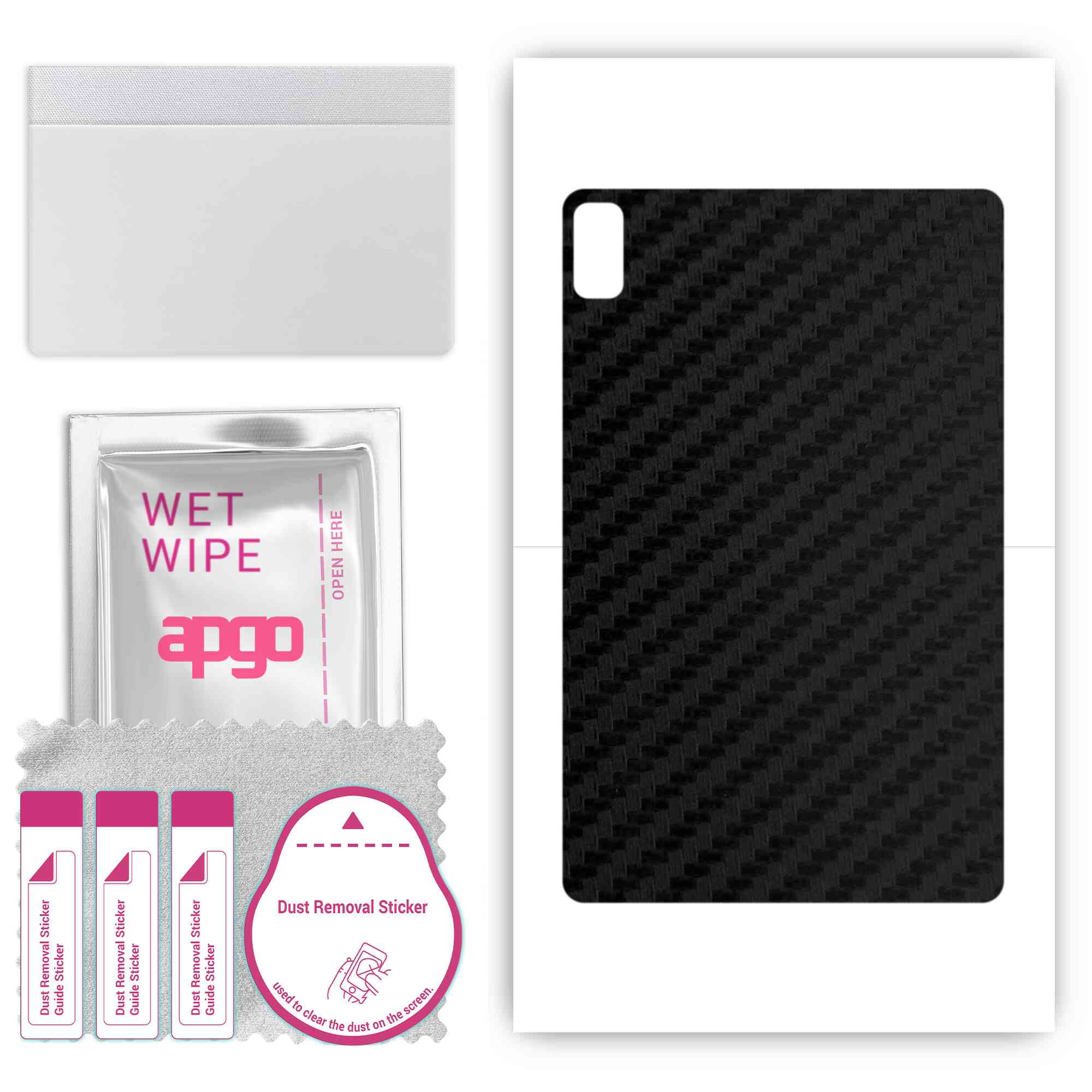 

apgo Protective Skin Sticker for the back compatible with Honor ViewPad 6, Wrap Film, Foil, Vinyl - Pattern Carbon Black