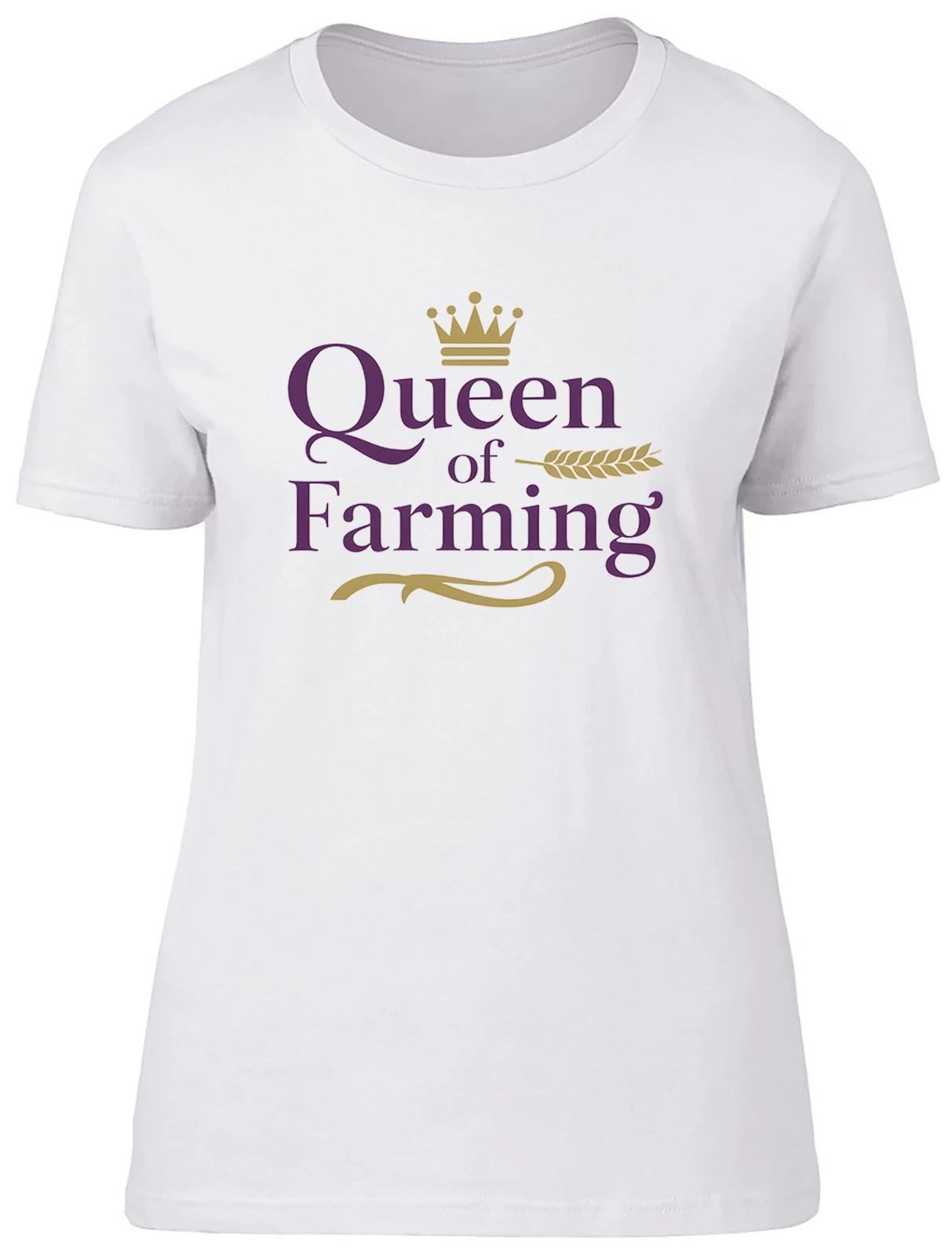 Queen of Farming Womens T-Shirt Ladies Gift Tee S