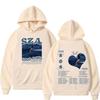 Womens Anime Print Hoodie Retro Casual Sweatshirt Loose Fit Long Sleeve Top