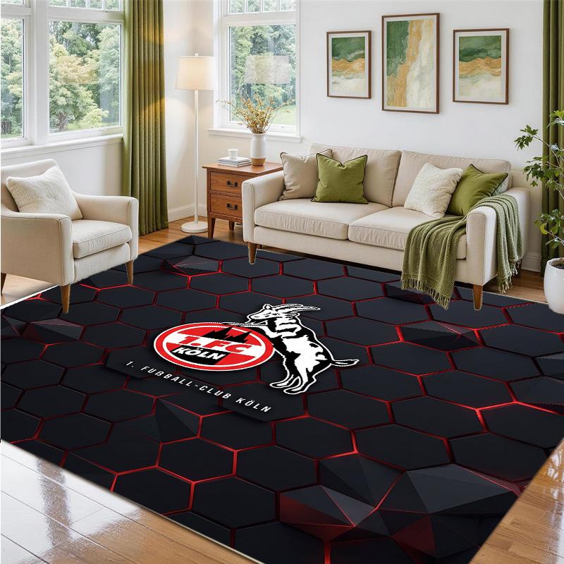FC Köln Design Crystal Velvet Rug Soft Decorative Mat for Bedroom Entrance