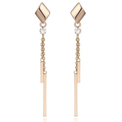 ELLE Jewelry 14K Rhombus Drop Earrings (Gold Pin) ELGPEE134