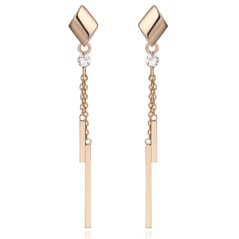 

ELLE Jewelry 14K Rhombus Drop Earrings (Gold Pin) ELGPEE134 Rose gold