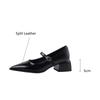 Fashion New Spring Split Leather Women Shoes Pointed Toe Women Pumps Fashion Retro Mary Jane Shoes for Women High Heels Ladies Shoes