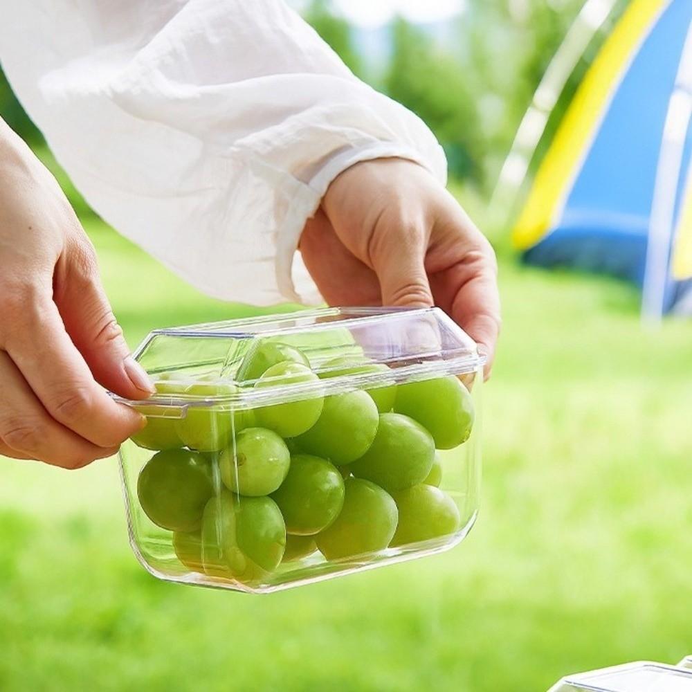 Transparent Fruit Storage Box Double Layered Seasoning Case Organizer Fruit Tray  Party