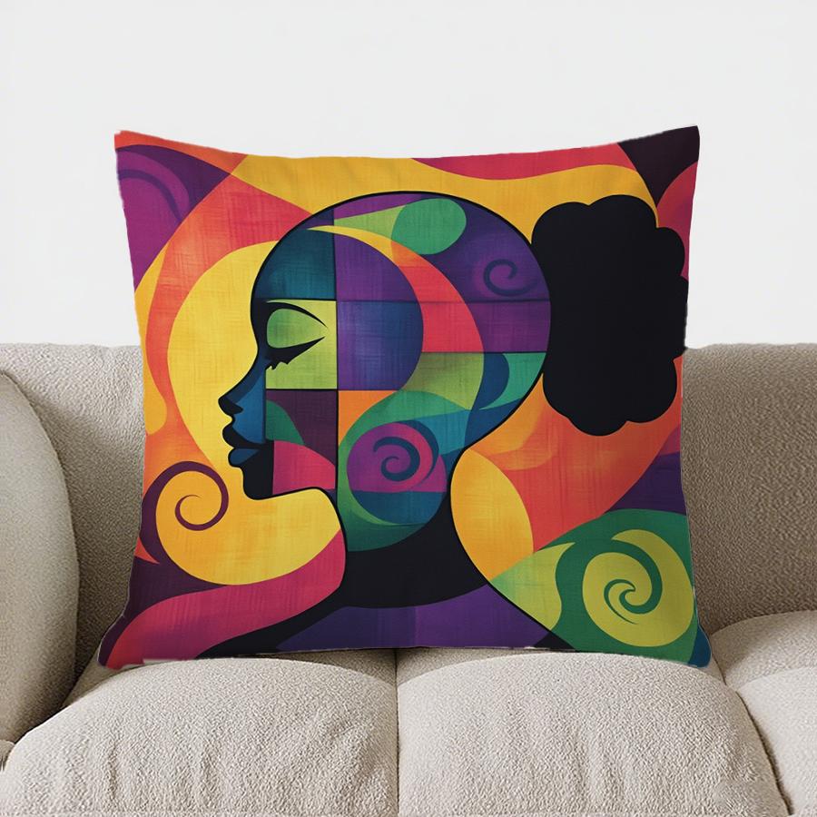 Home Decor Colorful Silhouette Art Pillow For Home Decor Pattern Cushion Cover Suitable For Sofa Bedroom Car Pillow Cover