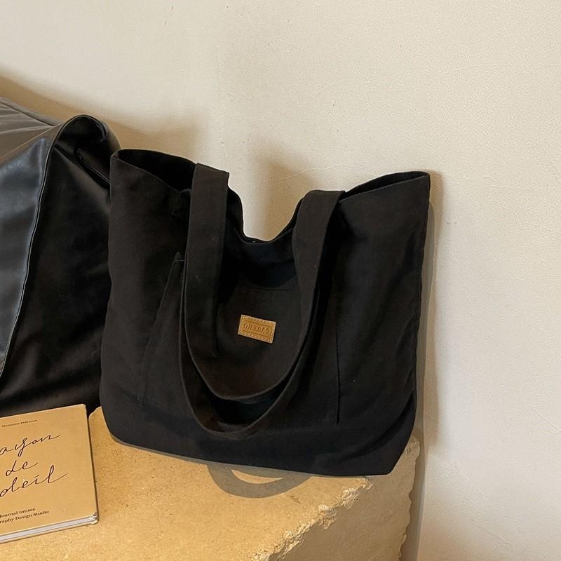 Stylish Unisex Retro Canvas Tote Bag Large Capacity Chic Shoulder Bag For School Or Commute