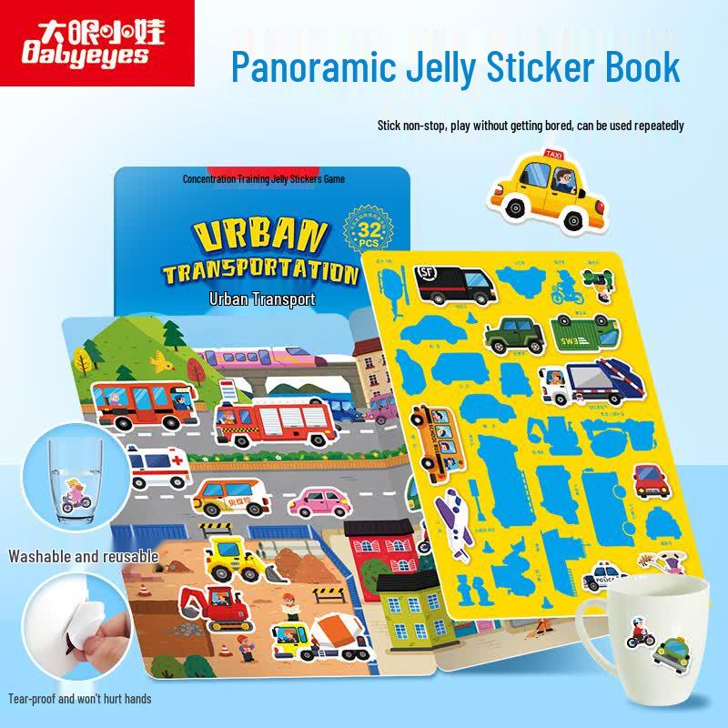 Kids  Transportation Jelly Sticker Book