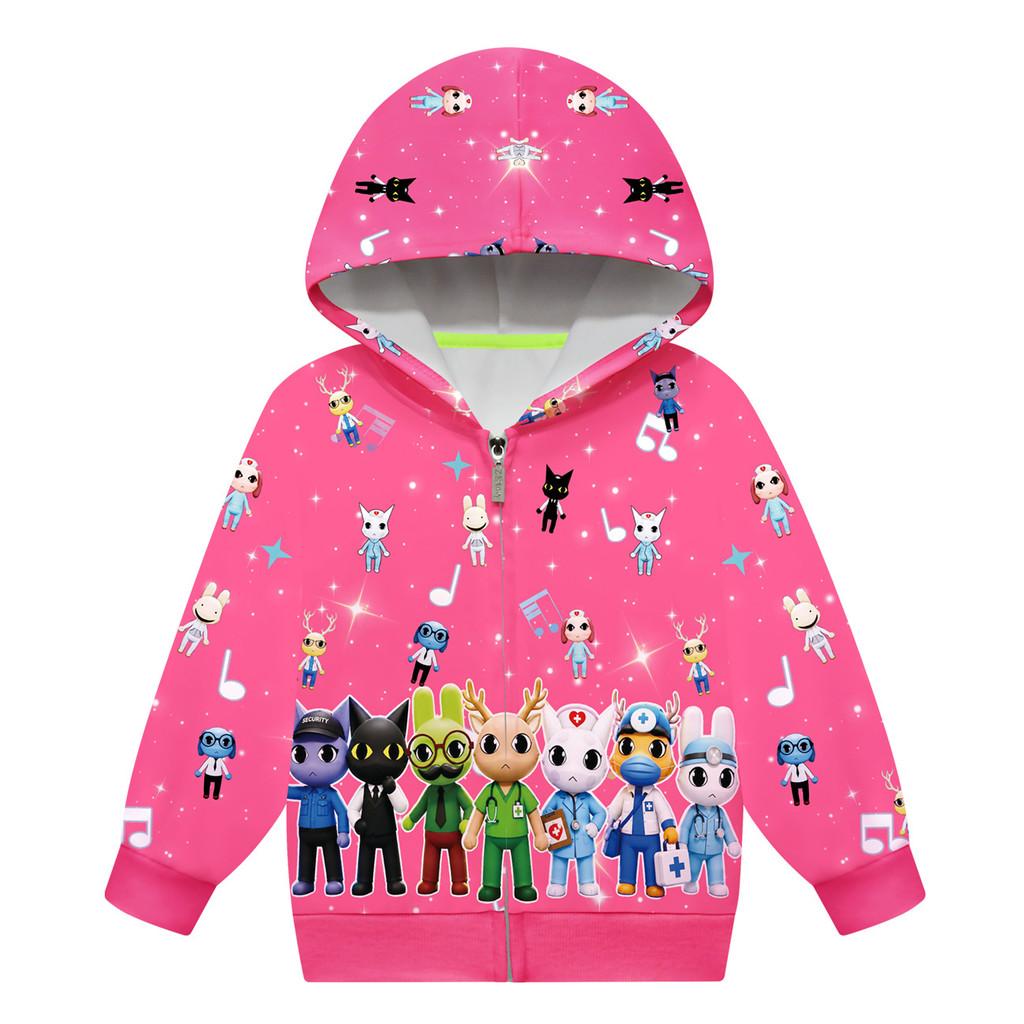 79093 4 Colors Kids Boys Girls Animal Hospital Print Casual Long Sleeves Jacket