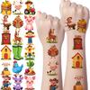 63pcs Temporary Tattoo Farm Animals Cartoon Country Life Farm Produce Temporary Tattoo Stickers For Women Arms