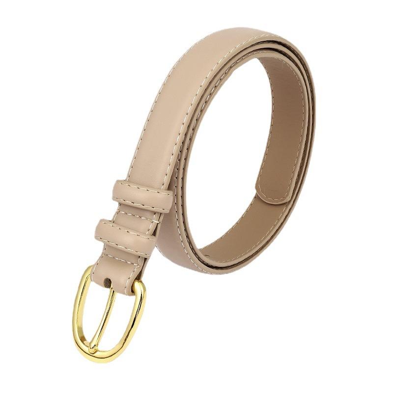 Practical New Simple Trend Gold Buckle Decorative Jeans Hot Selling Belt Ladies Fashion All Vintage Needle Buckle Belt Women