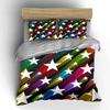 Colorful Star Decorative Set Soft Skin-Friendly Bedding Set Includes 1 Duvet Cover And 2 Pillowcase Gift