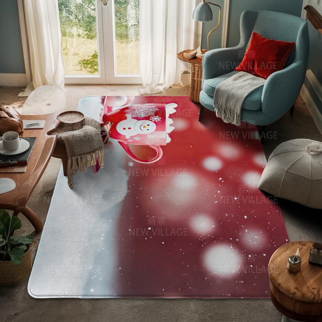 House Entrance Carpet Home Door Mat Living Room Bath Foot Bathroom Non-slip Water Absorption Rugs Bath Merry Christmas Winter