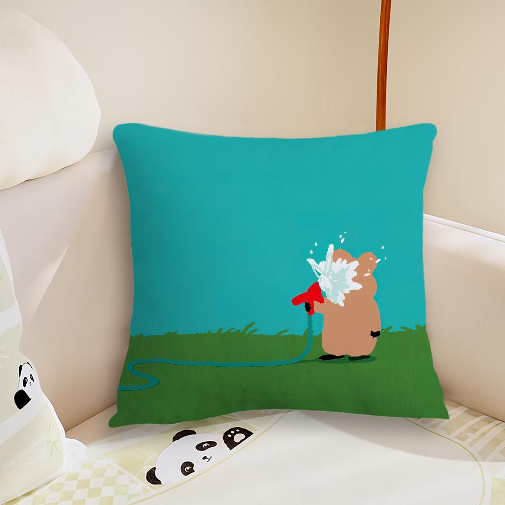 Cartoon DDinotaengs Cute cushion cover Pillow Case Plush Fabric Soft Double Sided Print Sofa Cushion Cover Throw Pillow Covers