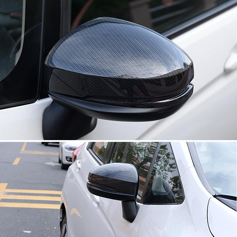 For Honda Fit Jazz 2014- Car Sticker Rearview Side Mirror Cover Wing Cap Exterior Case Trim Accessories Vehicle Decoration