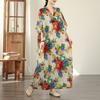 DIMANAF New 2026 Women Plus Size Spring Summer Beach Long Dress Fashion Lady Loose Oversize Maxi Floral Print Black