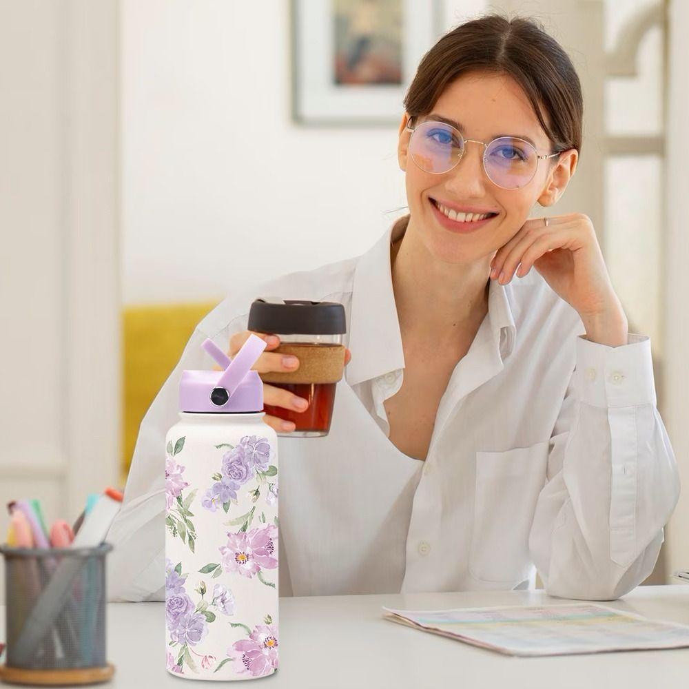 Straw Lid Vacuum Insulation Tumbler 304 Stainless Steel Handheld Cup New Drinking Cup  Handheld Use
