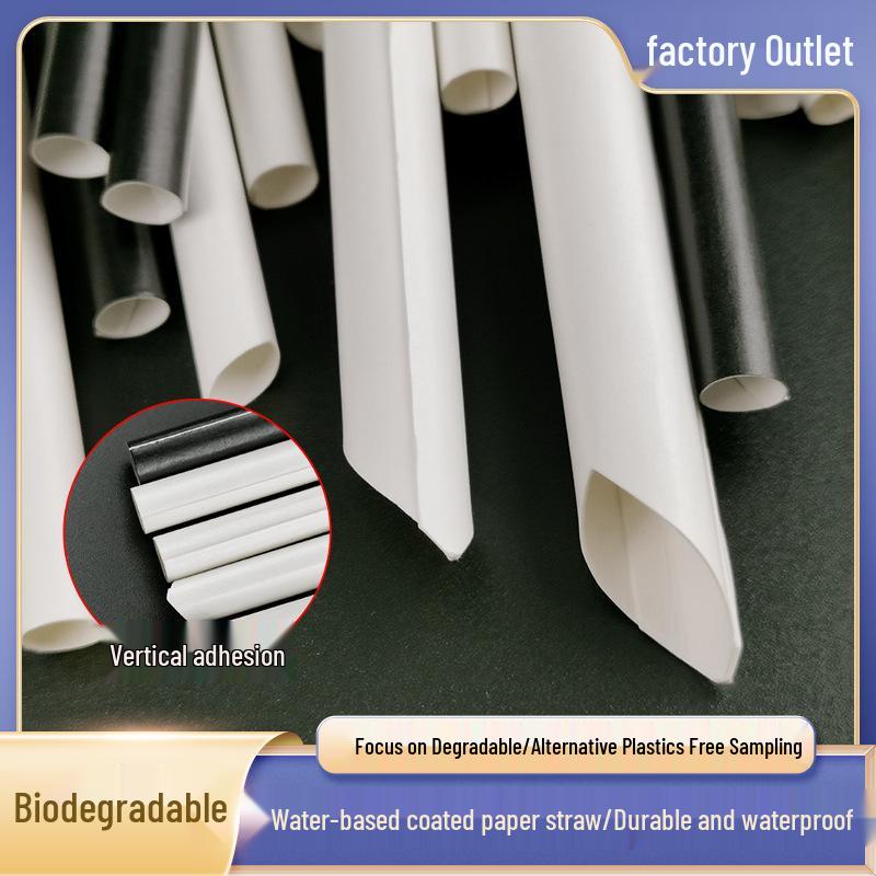 

8 мм Белые одноразовые бумажные соломинки с покрытием на водной основе - Перерабатываемые, разлагаемые и термостойкие для магазинов молочного чая 4200 pieces/box (individual packaging)