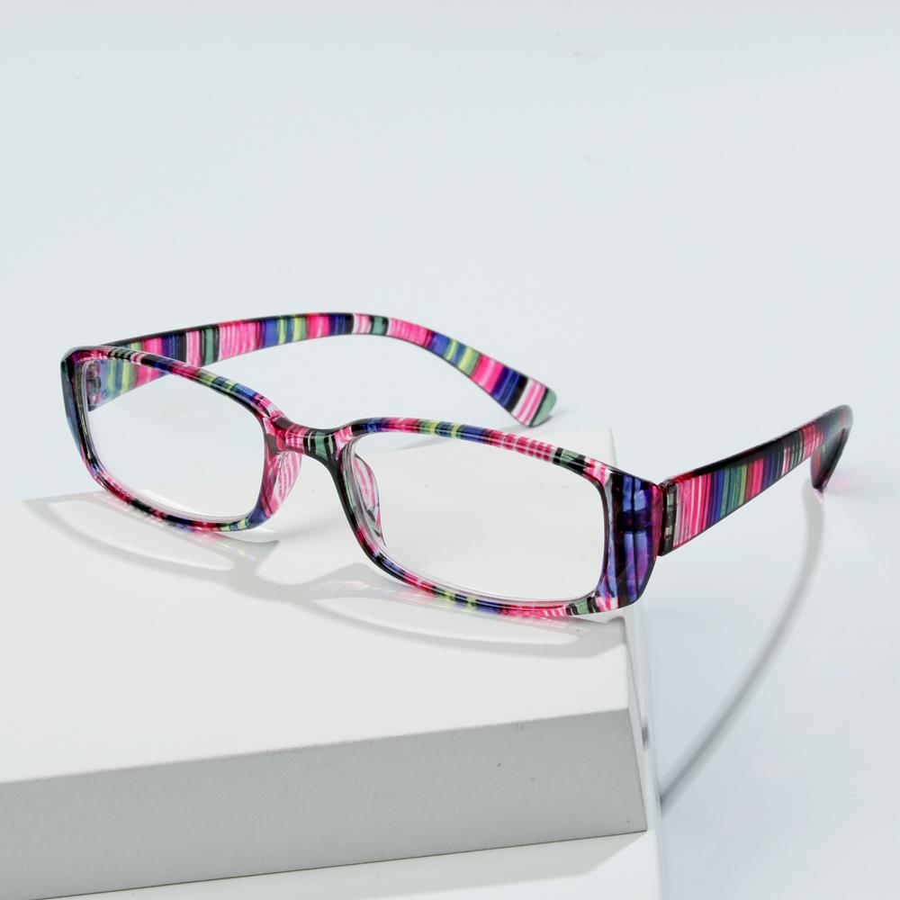 Fashion Retro Strip Print Reading Glasses Women Men Presbyopic Lens Glasses Vision Care Eyewear Diopter Eyeglasses +1.00~+4.00
