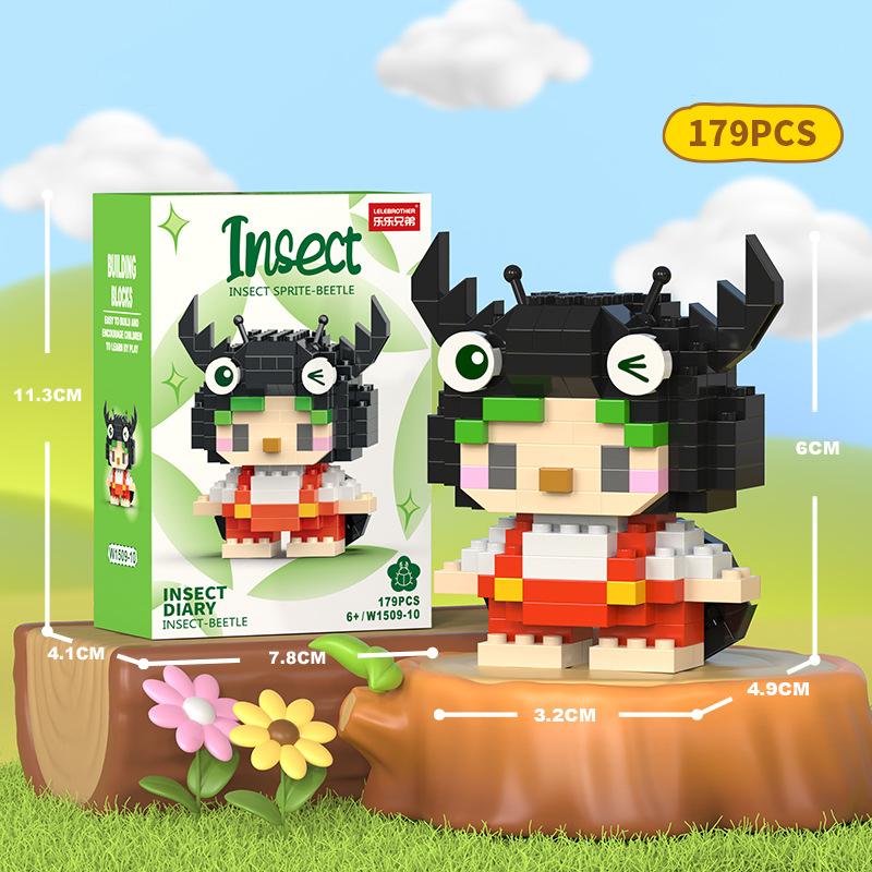 Kreative Insekten-Bausteine Kinderpuzzle Zusammengebautes Mikropartikel Kleintier-Modell Puzzle Biene Schmetterling Geschenk