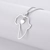 My Shape Africa Map Heart Pendant Necklaces for Women Men Stainless Steel Chain African Charms Necklace Choker Fashion Jewelry